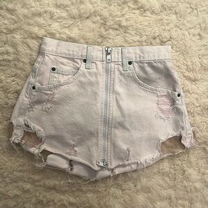 Pink Carmar denim mini skirt